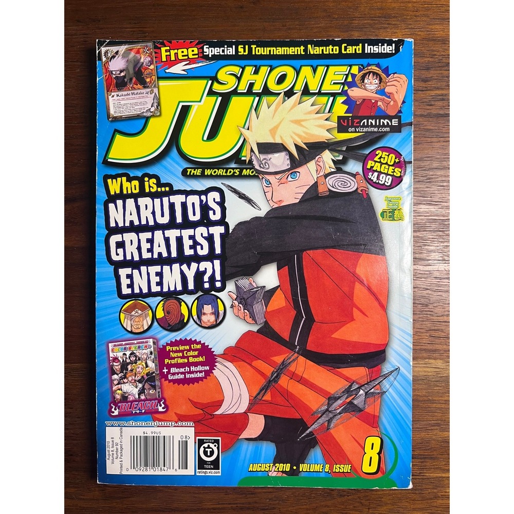 Shonen Jump Magazine August 2010 Vol 8 Issue 92 Naruto One Piece Bleach Manga